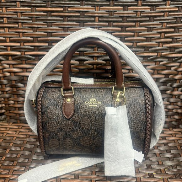 Coach Handbags - coach Mini Rowan Crossbody Bag In Signature Canvas With Fringe ccf30